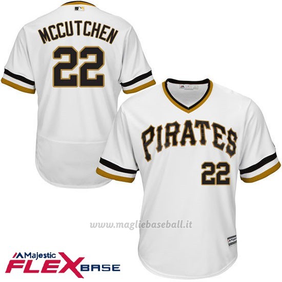 Maglia Baseball Uomo Pittsburgh Pirates Andrew Mccutchen Majestic Autentico Collezione Flex Base Bianco